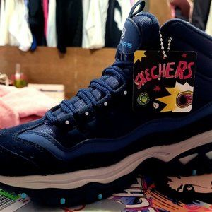 Skechers 6.5/7.5 Energy Cool Rider Lace Up Women's, Flat Heel Boots Navymrsp$70